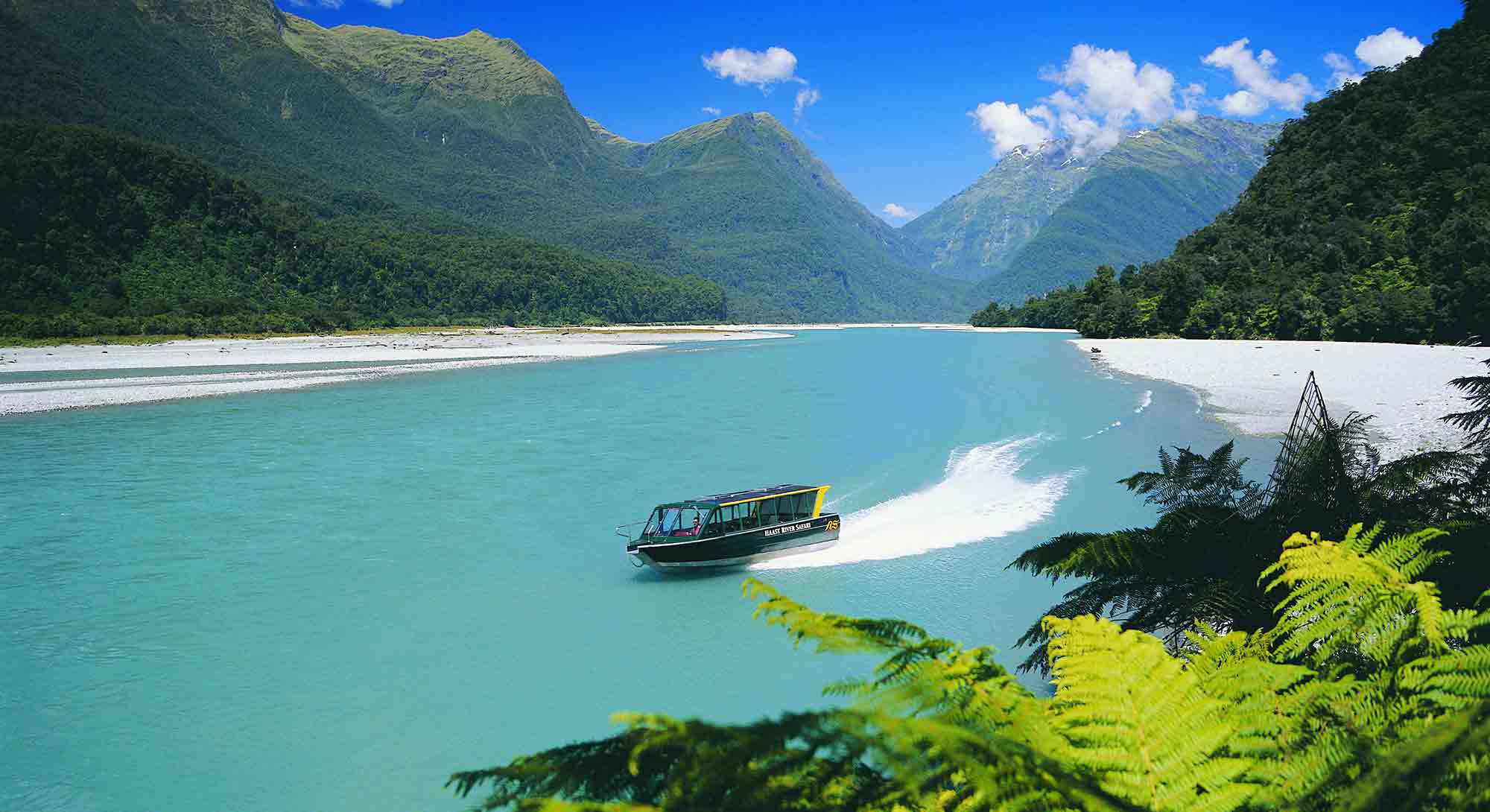 Haast River Safari jet boat tour scenery